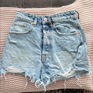 Zara high waisted womens jean shorts